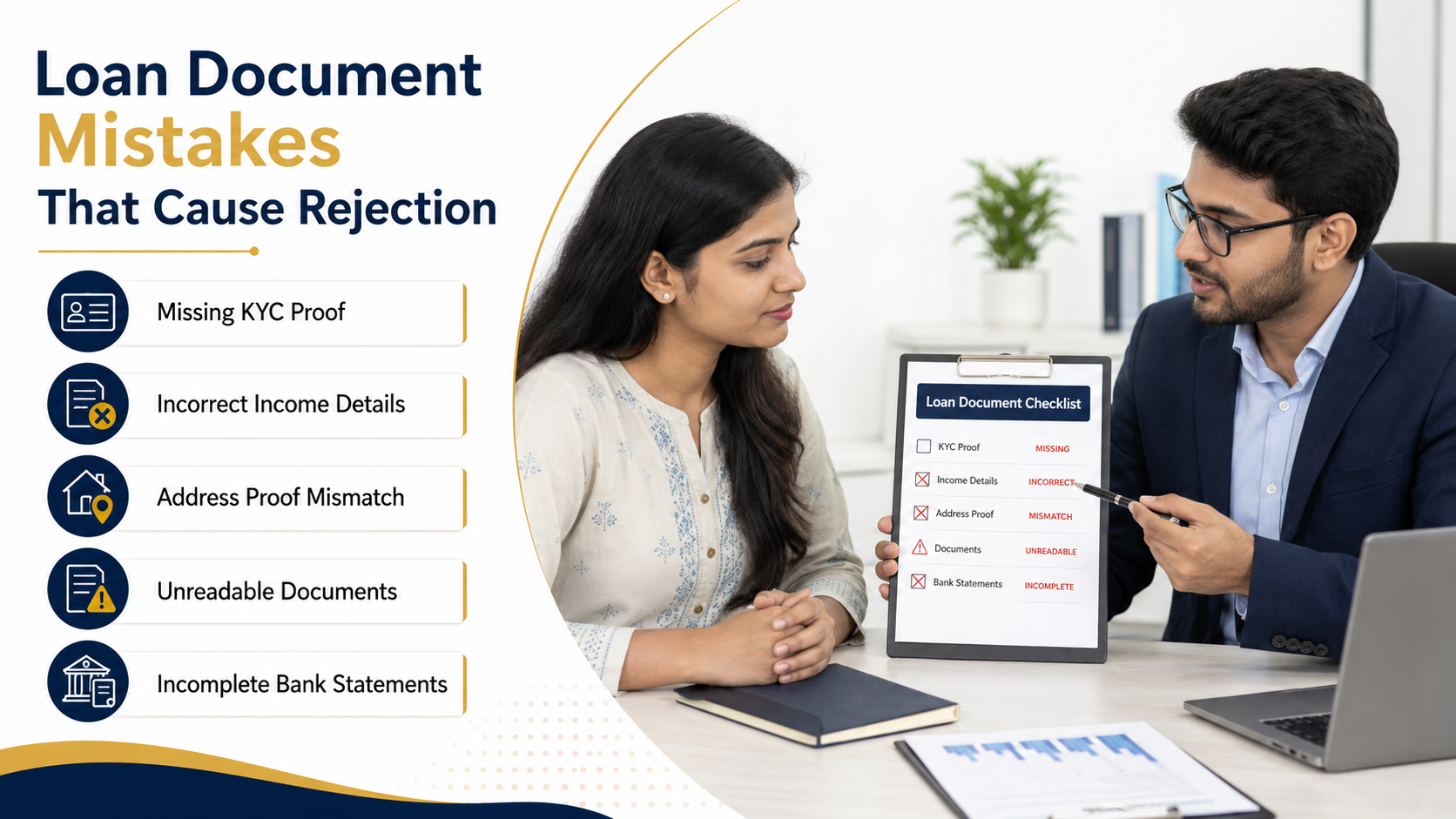 Loan documents mistakes that cause rejection